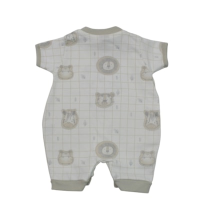 Macacão Curto Masculino Estampado Leão 1428 - Nilly Baby