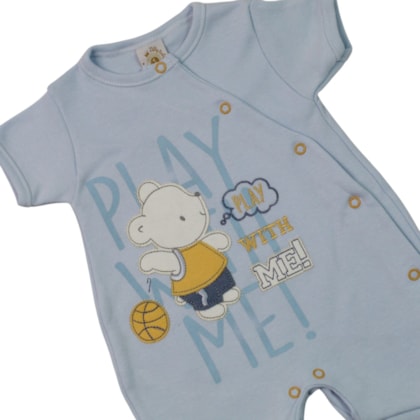 Macacão Curto Masculino Urso 1413 - Nilly Baby