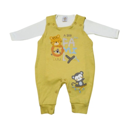 Macacão Estampado Bichos e Body 2 Peças 1315 - Nilly Baby