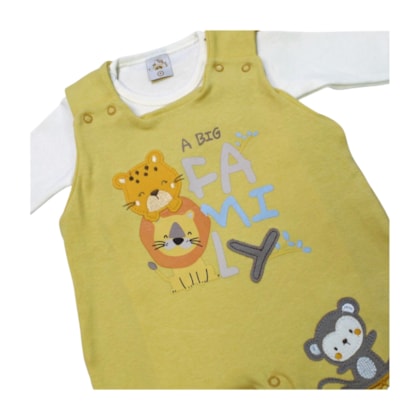 Macacão Estampado Bichos e Body 2 Peças 1315 - Nilly Baby