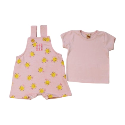 Macacão Feminino Estampado Sol com Blusa 2 Peças 9236 - Livy