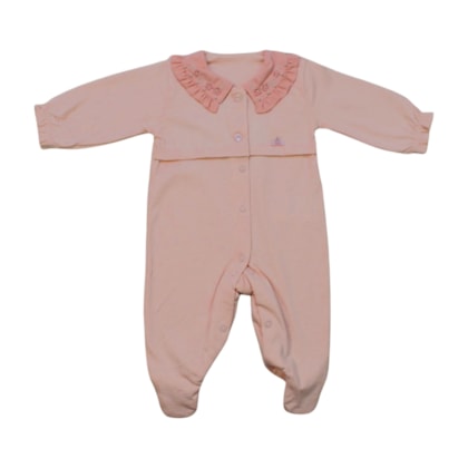 Macacão Feminino Malha Longo Bordado Gola Flores - 132119 - Sonho Mágico 