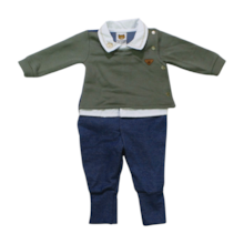 Macacão Longo Masculino Malha Urso 11100015 - Aconchego do Bebê