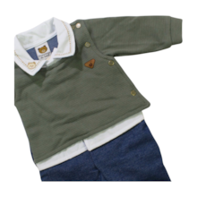 Macacão Longo Masculino Malha Urso 11100015 - Aconchego do Bebê