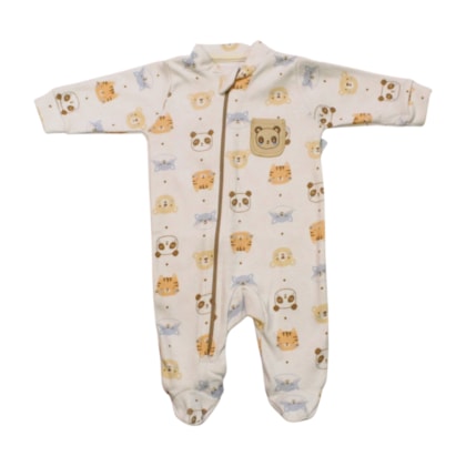 Macacão Longo Suedine Estampado Panda 0201479 - Estilinho