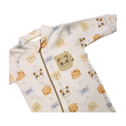 Macacão Longo Suedine Estampado Panda 0201479 - Estilinho