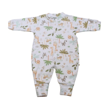 Macacão Longo Suedine Estampado Safari 0201485 - Estilinho