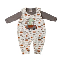Macacão Longo Suedine Masculino com Colan 1327 Dino - Nilly Baby