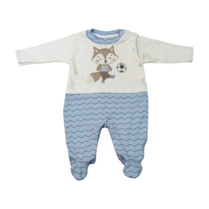 Macacão Longo Suedine Masculino Raposa 1267 - Nilly Baby