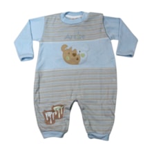 Macacão Longo Suedine Masculino Urso 1268 - Nilly Baby