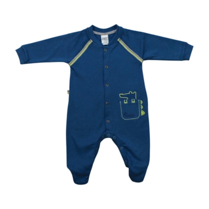 Macacão Masculino Suedine Longo Bordado Jacaré - 132125 - Sonho Mágico