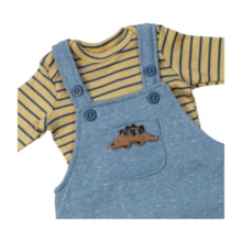 Macacão Moletom com Camiseta Listrada 2 Peças 34121 - Iaze