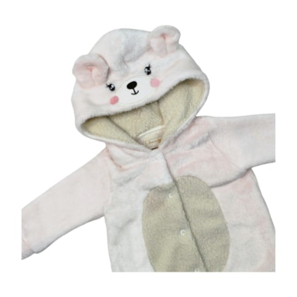 Macacão Pelúcia Feminino Capuz Carinha 8404 - Serelepe