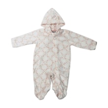 Macacão Plush Feminino com Capuz Estampado 56600015 - Aconchego do Bebê