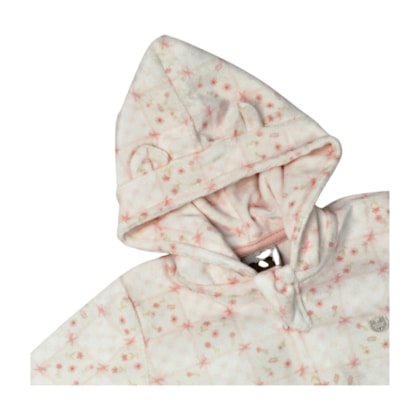 Macacão Plush Feminino com Capuz Estampado 56600015 - Aconchego do Bebê