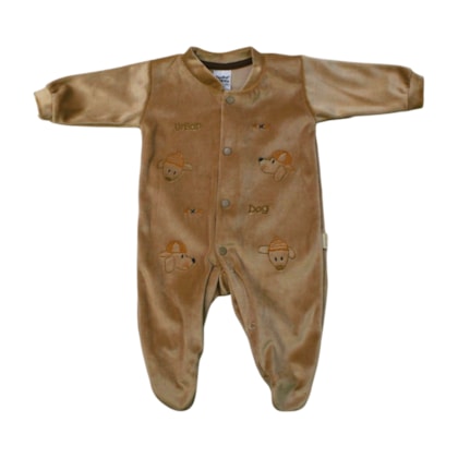 Macacão Plush Masculino Cachorro Bordado 101266 - Sonho Mágico