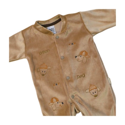 Macacão Plush Masculino Cachorro Bordado 101266 - Sonho Mágico