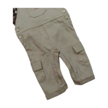 Macacão Sarja Masculino com Colan Xadrez 2 Peças 11100094 - Aconchego do Bebê