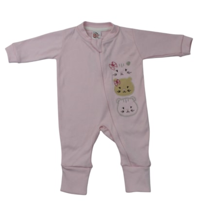Macacão Suedine Longo Bordado Gatinha 1033 - Baby Bee