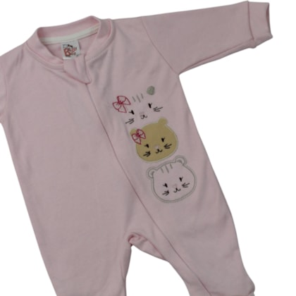 Macacão Suedine Longo Bordado Gatinha 1033 - Baby Bee
