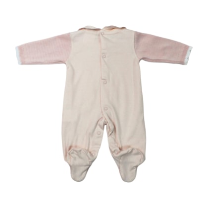 Macacão Suedine Longo com  Tricô Feminino 7171 - Beth Bebê