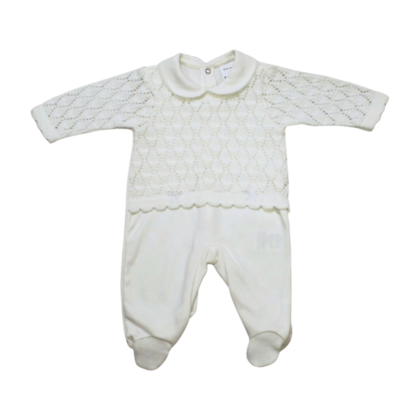 Macacão Suedine Longo com  Tricô Feminino 7581 - Beth Bebê 