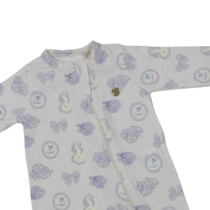Macacão Suedine Longo com Ziper Estampado Chapéus  26394 - Presente de Anjo