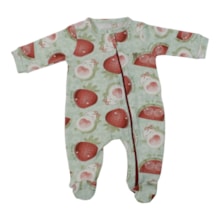Macacão Suedine Longo com Ziper Estampado Frutas  26394 - Presente de Anjo