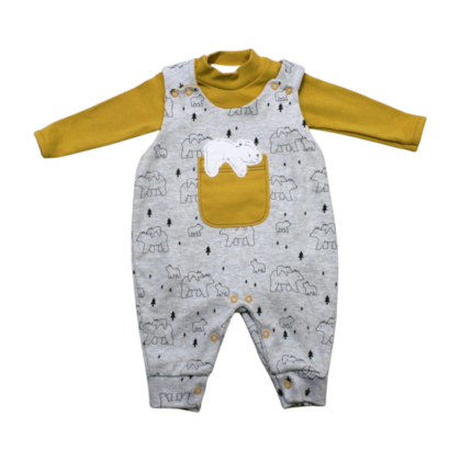 Macacão Suedine Longo Estampado 1304 - Nilly Baby 