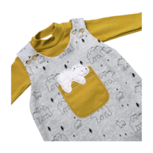Macacão Suedine Longo Estampado 1304 - Nilly Baby 