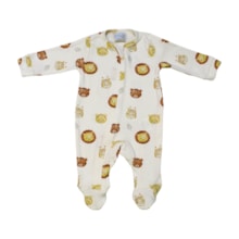 Macacão Suedine Longo Estampado Bichos 30994 - Miniclo