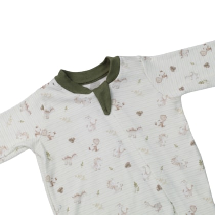 Macacão Suedine Longo Estampado Dinossauros  0040D - Curioso