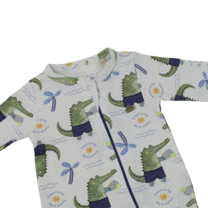 Macacão Suedine Longo Estampado Jacaré 26398 - Presente de Anjo