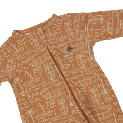 Macacão Suedine Longo Estampado  Praia 26396 - Presente de Anjo