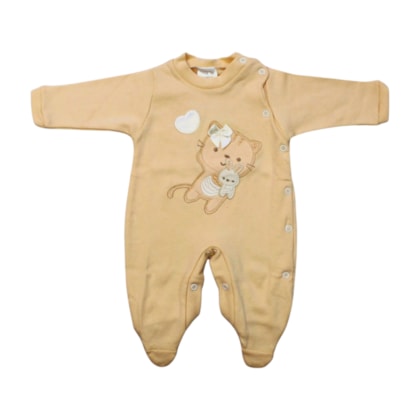 Macacão Suedine Longo Feminino Bordado Gata 4881 - Korte Rekorte