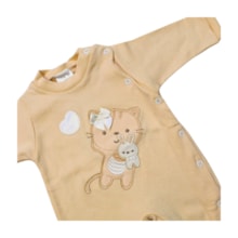 Macacão Suedine Longo Feminino Bordado Gata 4881 - Korte Rekorte