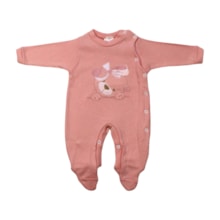 Macacão Suedine Longo Feminino Bordado Ursa Laço 4903 - Korte Rekorte