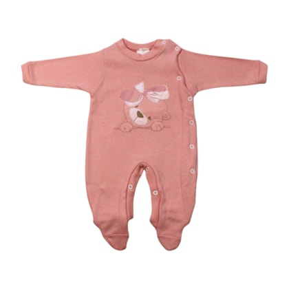 Macacão Suedine Longo Feminino Bordado Ursa Laço 4903 - Korte Rekorte