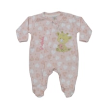 Macacão Suedine Longo Feminino com Ziper Estampado Girafa 1275 - Nilly Baby