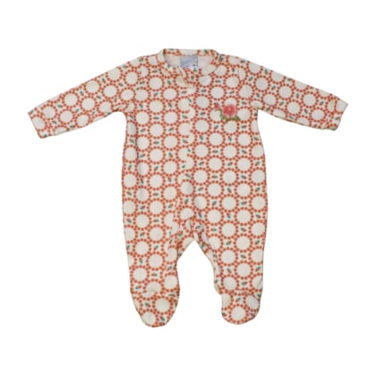 Macacão Suedine Longo Feminino Estampado Circulos 31001 - Miniclo