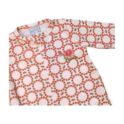 Macacão Suedine Longo Feminino Estampado Circulos 31001 - Miniclo