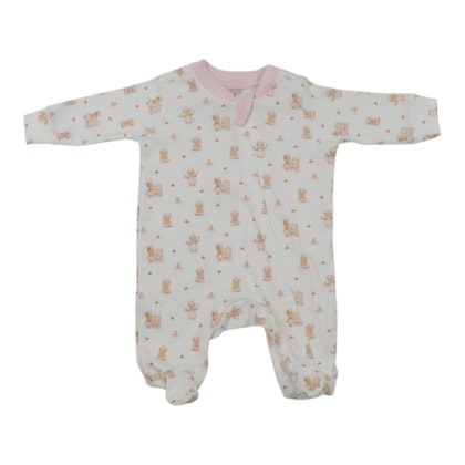 Macacão Suedine Longo Feminino Estampado Ursas 0048D - Curioso