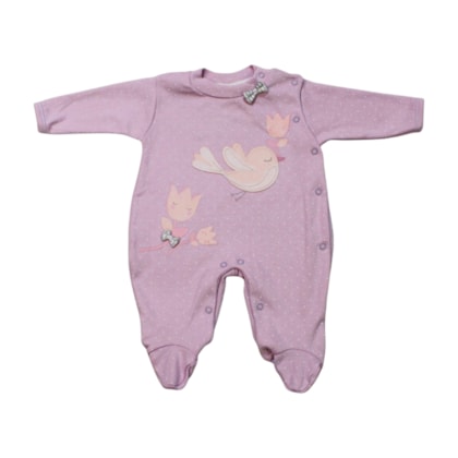 Macacão Suedine Longo Feminino Pássaros 1228 - Nilly Baby