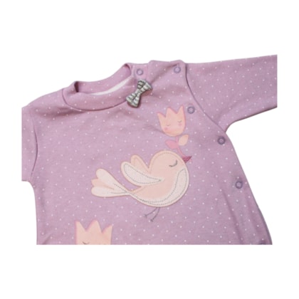 Macacão Suedine Longo Feminino Pássaros 1228 - Nilly Baby