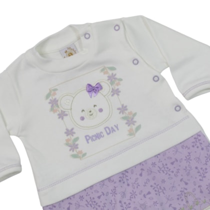Macacão Suedine Longo Feminino Picnic 1282 - Nilly Baby