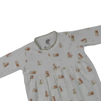 Macacão Suedine Longo Feminino Ursinhas  0015D - Curioso