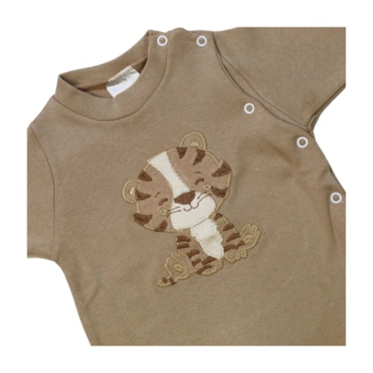 Macacão Suedine Longo Masculino Bordado Tigre 4896 - Korte Rekorte