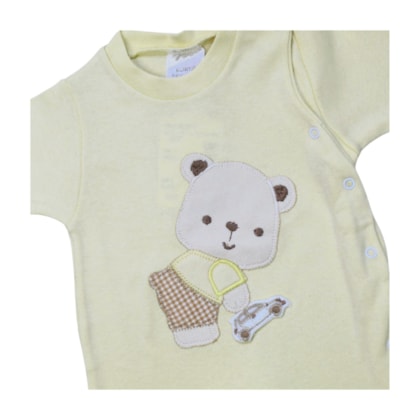 Macacão Suedine Longo Masculino Bordado Urso 4891- Korte Rekorte