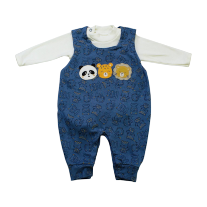 Macacão Suedine Longo Masculino Estampado 1303 - Nilly  Baby 
