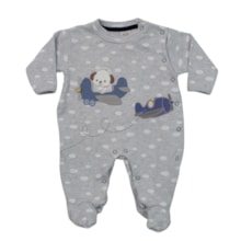 Macacão Suedine Longo Masculino Estampado Avião 1293 - Nilly Baby